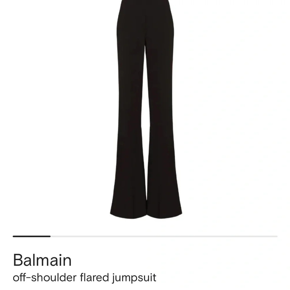 BALMAIN Black Off-Shoulder Jumpsuit with Gold Buttons - Picture 5 of 10